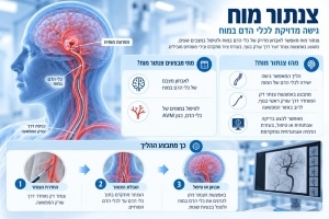 מהו צנתור מוח אינפוגרפיקה